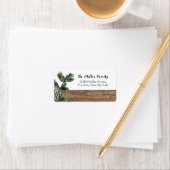 Rustisch kerstfeestadres met kerstmis etiket (Insitu)