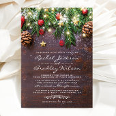 Rustisch kerstfeestdag winterhuwelijk kaart