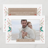 Rustisch kerstfoto-Wenskaart - afdrukken Feestdagenkaart (Voorkant / Achterkant)