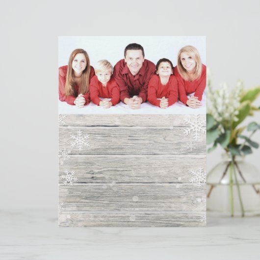 Rustisch kerstfotopapier met hout (Staand voorkant)