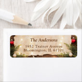 Rustisch kerstkaartrechterlicht Retouradres Etiket (Insitu)