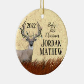 Rustisch kerstkeramisch Ornament met Deer First (Rechts)