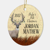 Rustisch kerstkeramisch Ornament met Deer First (Links)