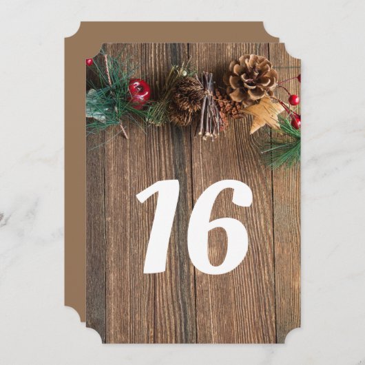 Rustisch kerstnummer land kaart (Voorkant / Achterkant)