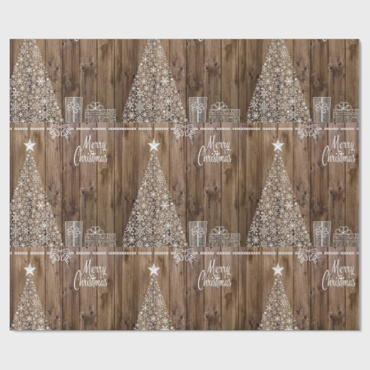 Rustisch kerstpapier voor rotshout cadeaupapier (Vlak)