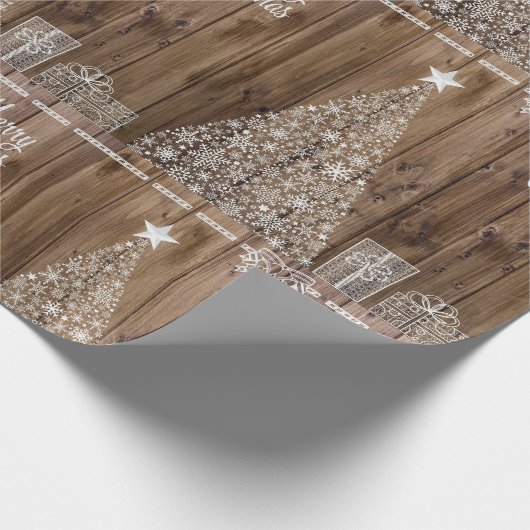 Rustisch kerstpapier voor rotshout cadeaupapier (Hoek)