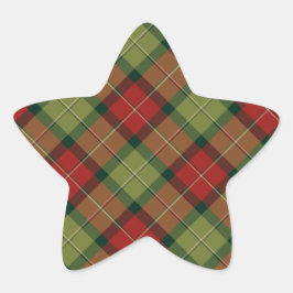 Rustisch kerstpatroon ster sticker