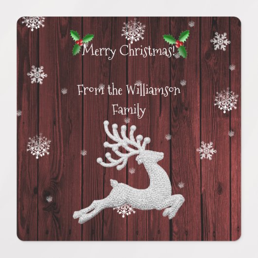 Rustisch kerstreïndeerlabel labels (Design 2)