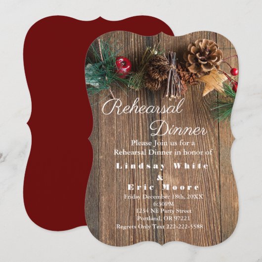 Rustisch kerstrepetitie in het land kaart (Voorkant / Achterkant)