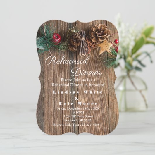 Rustisch kerstrepetitie in het land kaart (Staand voorkant)