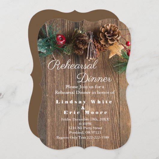 Rustisch kerstrepetitie in het land kaart (Voorkant / Achterkant)