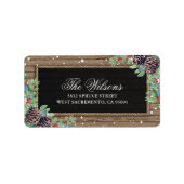 Rustisch kerstseizoensgebonden retouradres etiket (Voorkant)