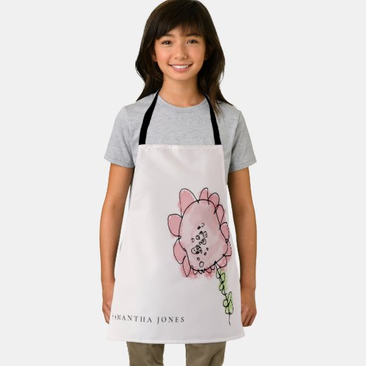 Rustisch Kind Tekenen blush roze Waterverf ventila Schort (Insitu)