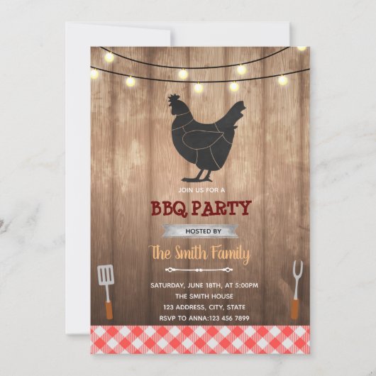 Rustisch kippenthema kaart (Voorkant)