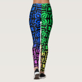 Rustisch kleurig Funky-patroon Leggings (Achterkant)