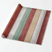 Rustisch  kleurrijk hout cadeaupapier (Uitgerold)