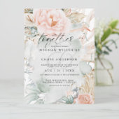 Rustisch koraal Roos Floral Waterverf Kaart (Staand voorkant)