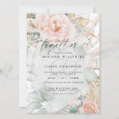 Rustisch koraal Roos Floral Waterverf Kaart (Voorkant)