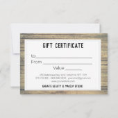 Rustisch Kraft Beach Wash Custom Gift Certificate (Achterkant)