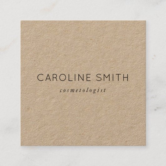 Rustisch Kraft-papier voor een feminieplein Vierkante Visitekaartje (Voorkant)