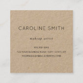 Rustisch Kraft-papier voor een feminieplein Vierkante Visitekaartje (Achterkant)
