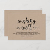 Rustisch kraft zwart script, Wedding Wishing Well Informatiekaartje (Voorkant / Achterkant)