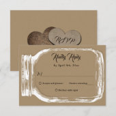 Rustisch kraftpapier Mason Jar Wedding RSVP Kaartje (Voorkant / Achterkant)