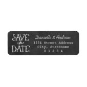 Rustisch krijtbord van het Manuscript Wedding spar Etiket (Voorkant)