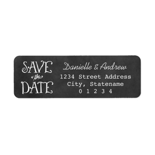 Rustisch krijtbord van het Manuscript Wedding spar Etiket (Voorkant)