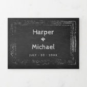 Rustisch krijtbordscript in één bruiloft drieluik uitnodiging (Cover)