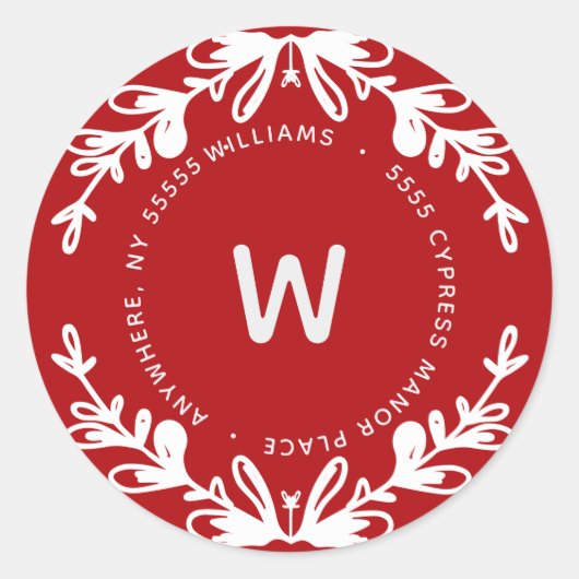 Rustisch label aangepast feestdag Ronde retouradre (Voorkant)