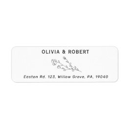 Rustisch label voor Botanical Wedding Return