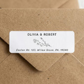 Rustisch label voor Botanical Wedding Return