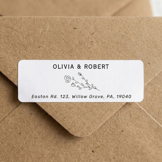 Rustisch label voor Botanical Wedding Return