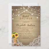 Rustisch, Lace, Booots Sunflower Vrijgezellenfeest Kaart (Voorkant)