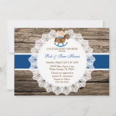 Rustisch land  Baby shower van hout Kaart (Voorkant)