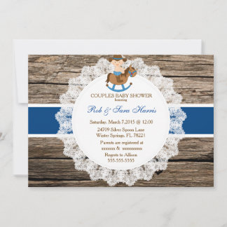 Rustisch land  Baby shower van hout Kaart