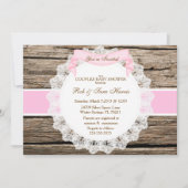 Rustisch land  Baby shower van hout Kaart (Voorkant)