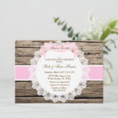 Rustisch land Baby shower van hout Kaart (Staand voorkant)