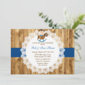 Rustisch land  Baby shower van hout Kaart (Staand voorkant)