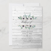 Rustisch land Barn Eucalyptus Anemone Wedding Kaart (Voorkant)
