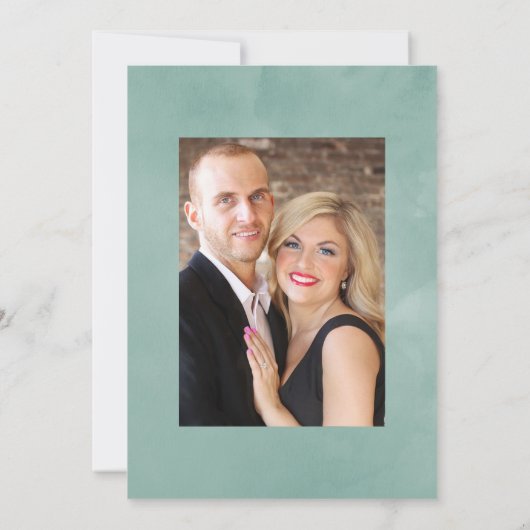 Rustisch land Barn Eucalyptus Anemone Wedding Kaart (Achterkant)