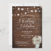 Rustisch land Barn Mason Jar Daisy BarefootBride™ Kaart (Voorkant)