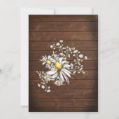 Rustisch land Barn Mason Jar Daisy BarefootBride™ Kaart (Achterkant)