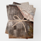 Rustisch land Barn  Texture Grey Sky Inpakpapier Vel (In situ)