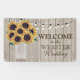Rustisch land Barn Wedding Sunflower Mason Jar Spandoek