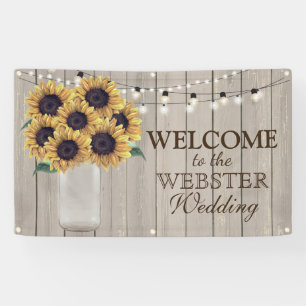 Rustisch land Barn Wedding Sunflower Mason Jar Spandoek
