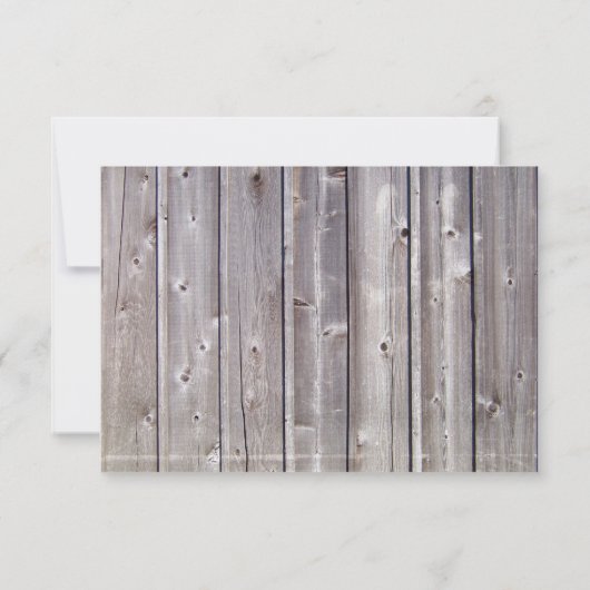 Rustisch land Barn Wood Paars Wedding RSVP (Achterkant)