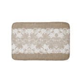 Rustisch land: beige burlap en witte kant badmat (Voorkant)