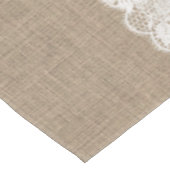 Rustisch land:  beige burlap en witte kant tafelkleed (Gekanteld)